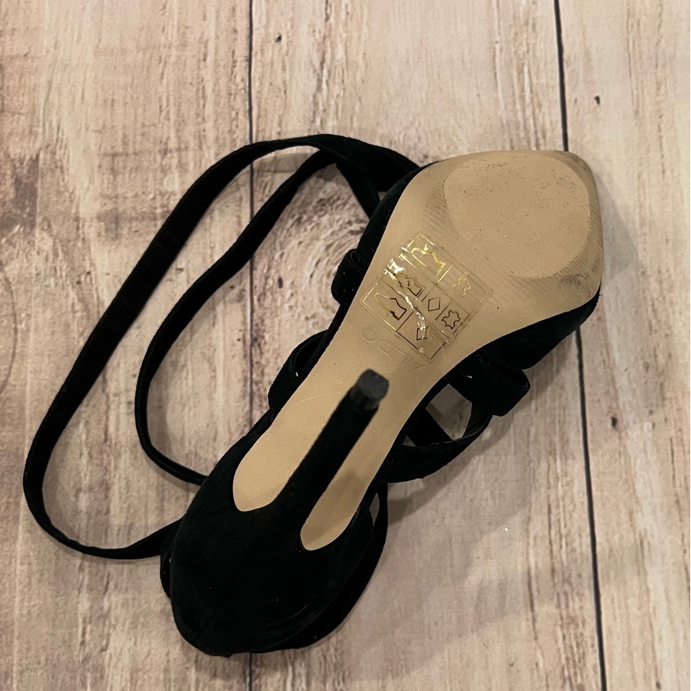 ALDO Black Suede Stiletto Heels with Straps/size 6 - Picture 12 of 14